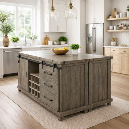 VH1854 : Tủ Rượu, Ti Vi, Tủ Bếp, Chén Dĩa - Cánh Cửa Lùa Gỗ